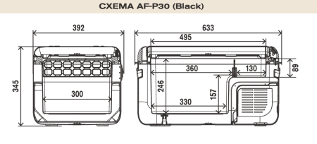 Компрессорный автохолодильник Meyvel AF-P30 (чёрный) 12/24V